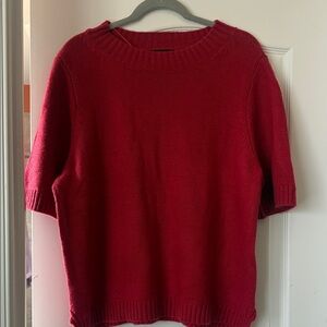 Marled Vibrant Red Crew Neck Sweater